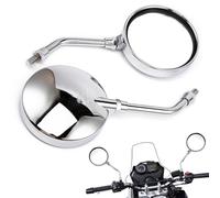 APEBAZY Rétroviseur moto chrome10mm 8mm Rétroviseur moto rond CNC compatible choppers ATV cruisers