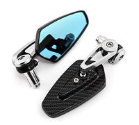 APEBAZY Retroviseur Moto Embout De Guidon Universel Rétroviseur d'extrémité de guidon pivotant à 360° en aluminium Compatible avec les quads, scooters et VTT (Argent)