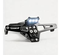 APEBAZY Support de plaque d'immatriculation universel pour moto - Avec LED CNC - En aluminium - Réglable - Noir