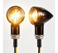 APEBAZY Universels Clignotant Moto LED Mini Bullet E24 Homologué Indicateurs Compatible pour Moto Scooter Quad (Noir)
