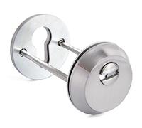 APECS - Rosace de protection pour porte d'entrée - Pour portes extérieures et intérieures - Rosace à clé pour cylindre profilé PZ - Avec protection anti-traction - Ronde - Nickel - 1 paire