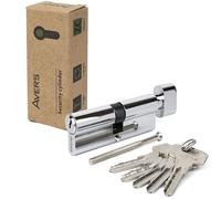 APECS Schließzylinder Sicherheitsschloss Wohnungstür Knaufzylinder 60 (30/30) mm mit 5 Schlüsseln Modell AVERS ZC-60(30/30C)-C Chrom