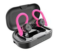 APEKX Écouteurs Bluetooth Véritables écouteurs sans Fil avec étui de Chargement IPX7 étanche Écouteurs stéréo Casques d'écoute Micro intégrés Basses Profondes pour la Course Sportive Rose