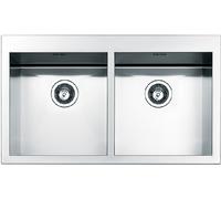 Apell Amalthea Sq3838Isc Évier 2 Cuves 86 X 51 Cm Satiné Encastré Plat