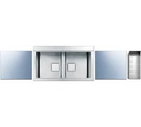 APELL SINPHONIA PD862IKITS ÉVIER 90 CM 2 BASSINS 36 X 40 SATINÉ ENCASTRÉ PLAT