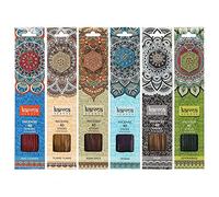 Apella Karma Scents Lot de 40 bâtons d'encens de qualité supérieure avec Support à Strass Ylang-ylang, musc, citronnelle, océan, épices asiatiques, Nag Champa.