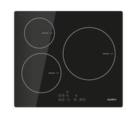 APELSON AIT3602 3 zones Commande tactile avec avertissement sonore 9 niveaux de puissance réglables Fonction de maintien au chaud Fonction minuterie pour chaque zone Largeur 59 cm Couleur Noir