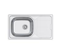 Apelson Évier sur plan de travail de cuisine ACE 34R 76 x 43,5 cm Profondeur 15 cm Épaisseur 0,5 mm Accessoires inclus Couleur gris acier inoxydable