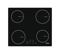 Apelson Plaque à induction AIT 4600 4 zones de cuisson Contrôle tactile 9 niveaux Puissance réglable + Booster Fonction Minuterie Alarme Blocage Sécurité Indicateur Chaleur Puissance 7 kW Couleur Noir