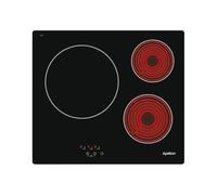 Apelson Plaque vitrocéramique AVT 3600, 3 zones de cuisson, contrôle tactile, 9 niveaux, puissance réglable, fonction minuterie, alarme, blocage, sécurité, indicateur de chaleur, puissance 5,4 kW