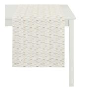 APELT 3006 48 x 140 Chemin de 50, Polyester, argenté/crème, Décoration, 48 x 140 x 0,2 cm