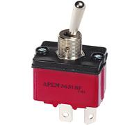 APEM 3637NF/2 Interrupteur À Bascule, SPDT, On-Off-On 250V, 6A