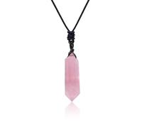 Apengshi Pendentif en cristal de guérison naturel à double pointe - Collier en quartz naturel à 6 facettes - Pendentif en pierre d'énergie - Méditation - Équilibre - Cadeau Reiki, 1.57-1.96in, 1
