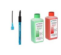 Apera Instruments Électrode pH combinée AI1301 201-C, connecteur BNC, polycarbonate/verre & Kit de solution d'étalonnage pH 4.01/7.00 par 250 ml