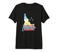 Aperçu de la Carte de l'état de l'Idaho USA T-Shirt Haut de Gamme