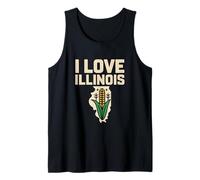 Aperçu de l'État de I Love Illinois Cornfield Débardeur