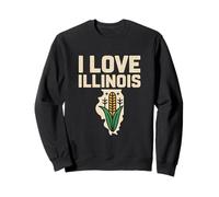 Aperçu de l'État de I Love Illinois Cornfield Sweatshirt