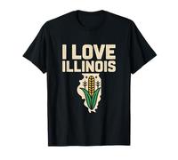 Aperçu de l'État de I Love Illinois Cornfield T-Shirt
