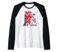 Aperçu de l'État Floral Patriotique du Rhode Island Manche Raglan