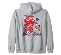 Aperçu de l'État Floral Patriotique du Rhode Island Sweat à Capuche