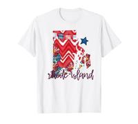 Aperçu de l'État Floral Patriotique du Rhode Island T-Shirt