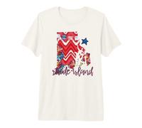 Aperçu de l'État Floral Patriotique du Rhode Island T-Shirt Haut de Gamme