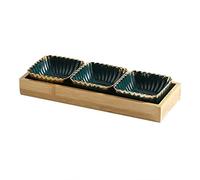 Apériquage Assiets Snacks Bols Snack Bowl Multi-Grid Sauce Plateau Green Golden Spiral Fast Food Storage Plateau Céramique Verate Vegetable Baie de desserts Fruit de la viande Panneau de thé à la