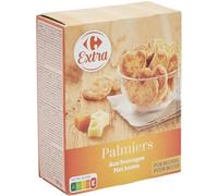 Apéritif gourmand et croustillant au fromage avec CARREFOUR EXTRA, biscuits palmiers pur beurre format 100g - Lot de 4