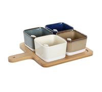 APERITIVO SET 5 BAMBU PORCELANA 27X20X1,3 MARRON