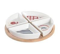APERITIVO SET 5 GRES 21,5X21,5X1 BLUE RED BIRD