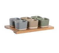 APERITIVO SET 7 PORCELANA BAMBU 21,6X15X1,5