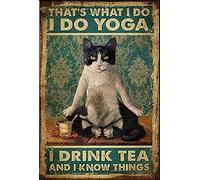 Aperiy Affiche en métal avec inscription Love Cat - Cadeau amusant pour les amateurs de chats - 20,3 x 30,5 cm