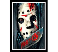 Aperiy Friday The 13th Classic Horror Movie Art Peinture Poster classique Movie Poster mural en métal 20,3 x 30,5 cm
