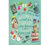 Aperiy Plaque en métal vintage avec inscription Garden Bibrary 20,3 x 30,5 cm