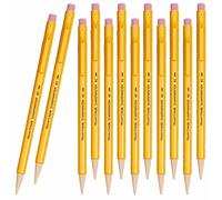aperMate Sharpwriter Lot de 12 porte-mines avec gomme et pointe torsadée absorbant les chocs pour une faible casse en plomb HB 0,7 mm, corps jaune (emballage uni)