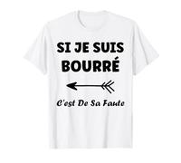 Apéro duo Si je suis bourré homme Soirée alcool Humour T-Shirt
