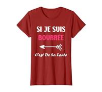 Apéro Duo Si Je suis bourrée Femme Soirée Alcool Humour T-Shirt, Femme, Canneberge, 3XL