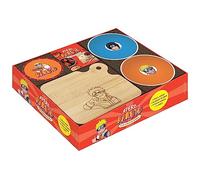 Larousse - Coffret Apéro Naruto - Livret de recettes, 2 bols, 4 sous-verres, planche en bois gravée