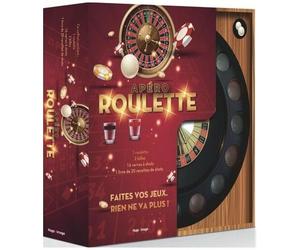 Apéro Roulette - Coffret Avec 1 Roulette, 2 Billes, 16 Verres À Shots Et 1 Livre De Recettes