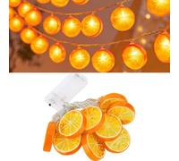 Aperol Guirlande lumineuse, décorative, orange, 2 m, 10 LED Aperol Spritz Costume de disques d'orange - Guirlande lumineuse à piles pour carnaval, Halloween, extérieur et intérieur - Décoration de