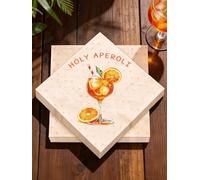 Aperol Lot de 40 serviettes de table 33 x 33 cm avec impression sur les 4 côtés, Holy Aperoli et verres, décoration Aperol et cadeau, serviettes orange pour enterrement de vie de jeune fille, mariage