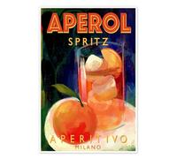 Aperol Spritz Aperitivo, Milano Poster de Marco Marella 40 x 60 cm Orange Tableaux Décoration murale