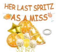 Aperol Spritz As A Miss Banner - Décorations de fête prénuptiale « Her Last Spritz As A Miss » - Décorations pour enterrement de vie de jeune fille, fête prénuptiale, fournitures de fête de