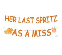 Aperol Spritz As A Miss Banner - Décorations de fête prénuptiale « Her Last Spritz As A Miss » - Décorations pour enterrement de vie de jeune fille, fête prénuptiale, fournitures de fête de