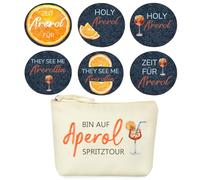 Aperol Spritz Lot de 7 pièces Aperol Spritz Aperol Spritz Trousse de maquillage Aperol et dessous de verre en feutre Lot de 6 dessous de verre en feutre décoratif pour verres Aperol Gesche