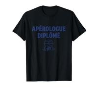 Apérologue Diplômé Apéro Été Humour Canicule T-Shirt Graphique avec Valeur, Homme, Noir, S