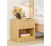 Apetaccat Moyen Table de Chevet en Bois avec tiroir - 39x28x39 cm - pour Chambre, Salon ou Bureau, Chêne