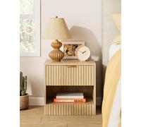 Apetaccat Table de Chevet en Bois avec tiroir - 39x28x39 cm - pour Chambre, Salon ou Bureau, Bois Naturel