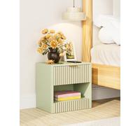 Apetaccat Table de Chevet en Bois avec tiroir - 39x28x39 cm - pour Chambre, Salon ou Bureau, Vert