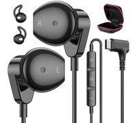 APETOO Casque USB C pour iPhone 17 16 15 Pro Max iPad, écouteurs filaires USB-C à angle droit avec micro contrôle du volume, écouteurs stéréo HiFi de type C pour Galaxy S25/S24/S23/S22 Ultra, Pixel 10